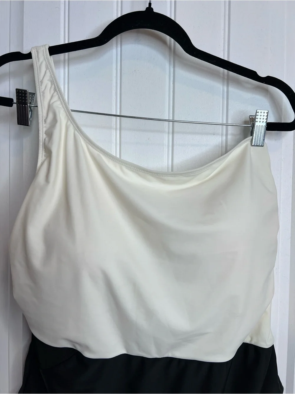 Meet.Curve Women’s One-Shoulder Ivory/Black‎ One-Piece Swimsuit. Size 2XL. NWT.